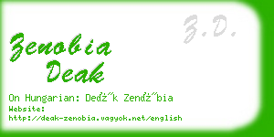 zenobia deak business card
